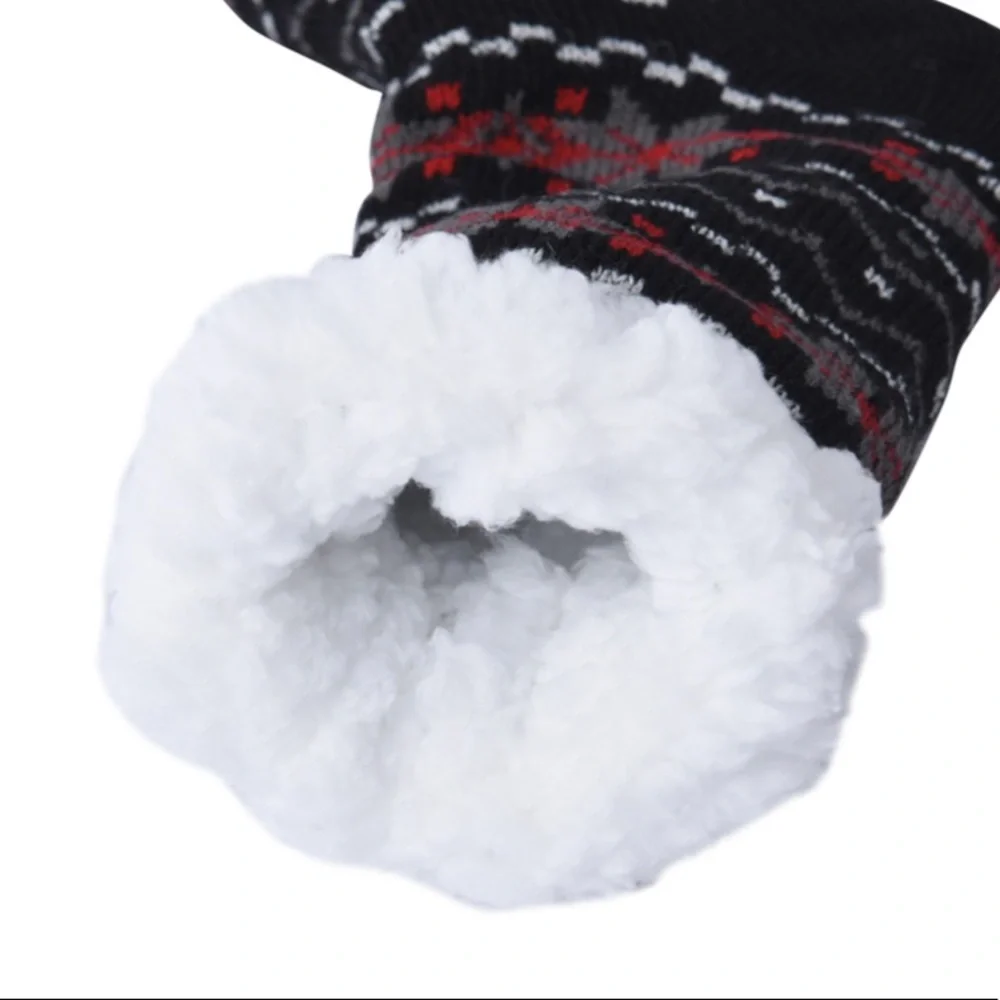 (2) Two Pairs Sherpa Knitted Socks